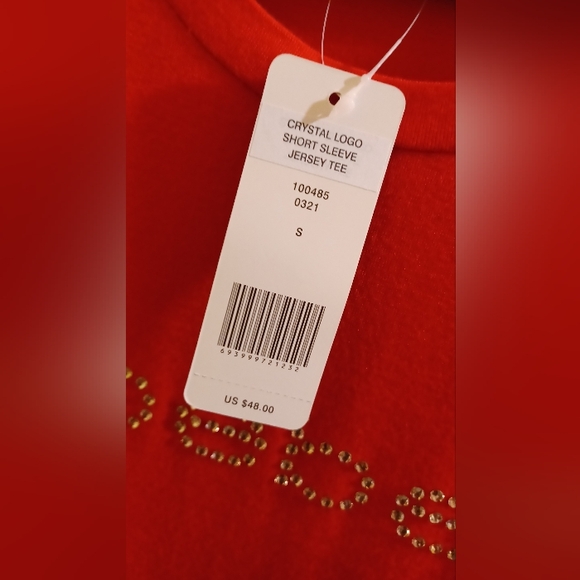 Bebe Short Sleeve Tee with Swavorski Crystals Logo NWT - Picture 3 of 3